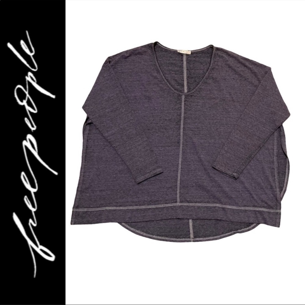Free People Movement long sleeve pullover workout tee Heather purple medium